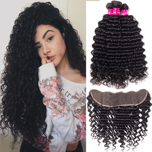 brazilian deep wave human hair weaves 3 bundles with 13x4 lace frontal closure 100% unprocessed brazilian peruvian mlaysian indian hair, Black;brown
brazilian deep wave human hair weaves 3 bundles with 13x4 lace frontal closure 100% unprocessed brazilian peruvian mlaysian indian hair, Black;brown