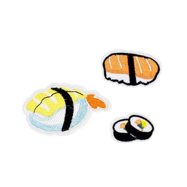 3pcs sushi embroidered patches for clothing iron on transfer applique food patch for bags jeans diy sew on embroidery sticker, Black
3pcs sushi embroidered patches for clothing iron on transfer applique food patch for bags jeans diy sew on embroidery sticker, Black