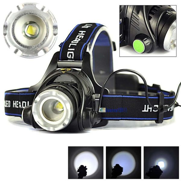 

3000lm cree xml-l2 xm-l t6 led headlamp zoomable headlight waterproof head torch flashlight head lamp fishing hunting light