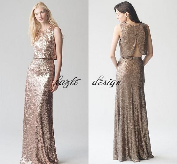 sparkly rose gold sequins two pieces long bridesmaid dresses 2018 crop modest fashion wedding party guest junior dress cheap, White;pink
sparkly rose gold sequins two pieces long bridesmaid dresses 2018 crop modest fashion wedding party guest junior dress cheap, White;pink