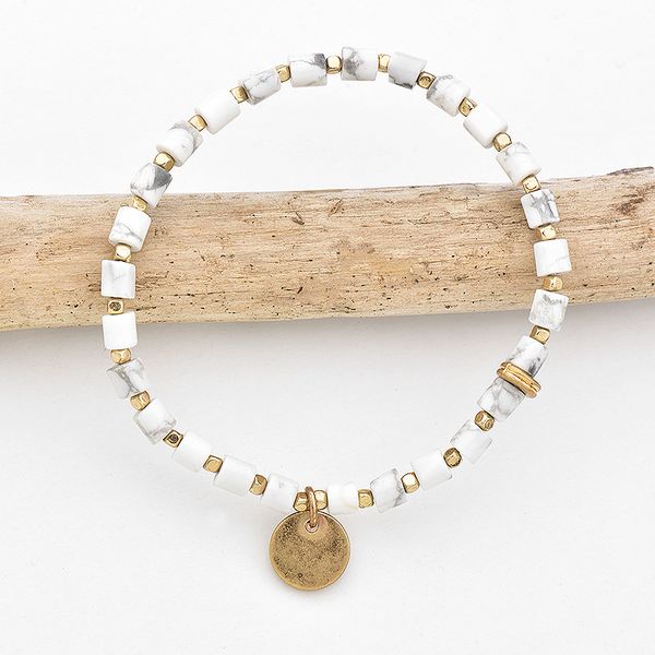handmade personality white stone beads bracelet creative new beaded strands with golden tag women girls gift jewelry
handmade personality white stone beads bracelet creative new beaded strands with golden tag women girls gift jewelry