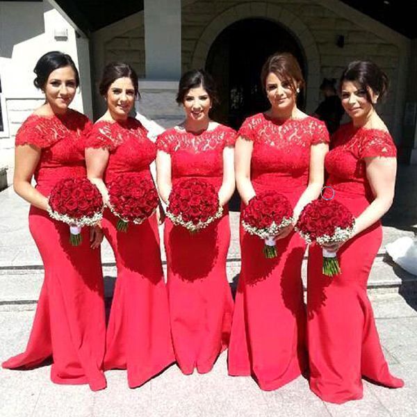 elegant red long formal short sleeves bridesmaid dresses mermaid illusion bateau neck cap sleeves floor length wedding party gowns, White;pink
elegant red long formal short sleeves bridesmaid dresses mermaid illusion bateau neck cap sleeves floor length wedding party gowns, White;pink