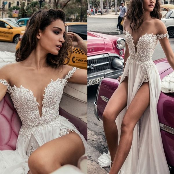 julie vino wedding dresses off shoulder lace appliques bridal gowns deep v neck high slit beach wedding dress vestidos de novia, White
julie vino wedding dresses off shoulder lace appliques bridal gowns deep v neck high slit beach wedding dress vestidos de novia, White