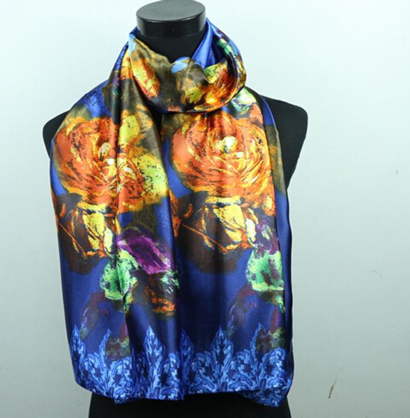 1pcs gold flower royal blue purple scarves women's fashion satin oil painting long wrap shawl beach silk scarf 160x50cm, Blue;gray
1pcs gold flower royal blue purple scarves women's fashion satin oil painting long wrap shawl beach silk scarf 160x50cm, Blue;gray