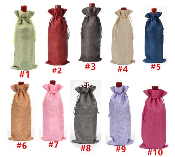 jute wine bottle covers champagne bottle bag drawstring christmas wedding party gift pouches burlap hessian packaging bag
jute wine bottle covers champagne bottle bag drawstring christmas wedding party gift pouches burlap hessian packaging bag