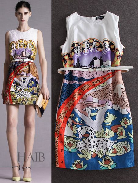 vintage print women sheath dress with belt elegant sleeveless women party dresses 3285, Black;gray
vintage print women sheath dress with belt elegant sleeveless women party dresses 3285, Black;gray