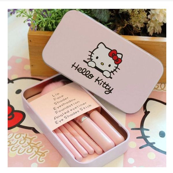 7pcs/set hello kitty make up cosmetic brush kit makeup brushes pink iron case/toiletry makeup tools beauty appliances pincel maquiagem pince
7pcs/set hello kitty make up cosmetic brush kit makeup brushes pink iron case/toiletry makeup tools beauty appliances pincel maquiagem pince