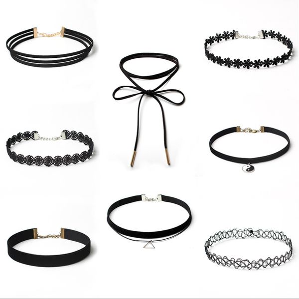 new gothic retro vintage lace flower triangle tattoo chocker women handmade multilayer black velvet neck choker necklace set, Golden;silver
new gothic retro vintage lace flower triangle tattoo chocker women handmade multilayer black velvet neck choker necklace set, Golden;silver