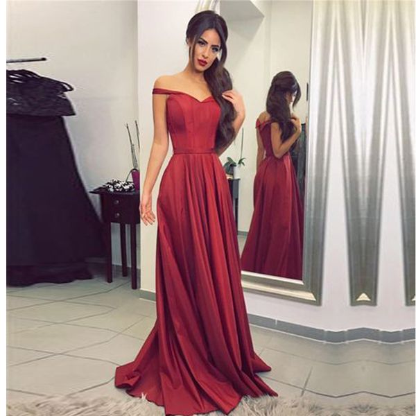 new off the shoulder a-line prom dresses simeple satin long evening gowns formal women dress, Black
new off the shoulder a-line prom dresses simeple satin long evening gowns formal women dress, Black