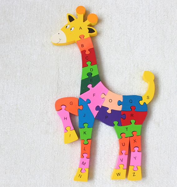 new wooden toy animal finger giraffe puzzle baby toy