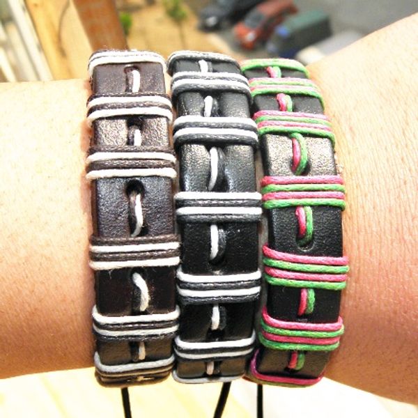 fashion genuine leather braided bracelets punk hemp rope lover's wristband men's handmade jewelry new women mix color in stock 12p, Golden;silver
fashion genuine leather braided bracelets punk hemp rope lover's wristband men's handmade jewelry new women mix color in stock 12p, Golden;silver