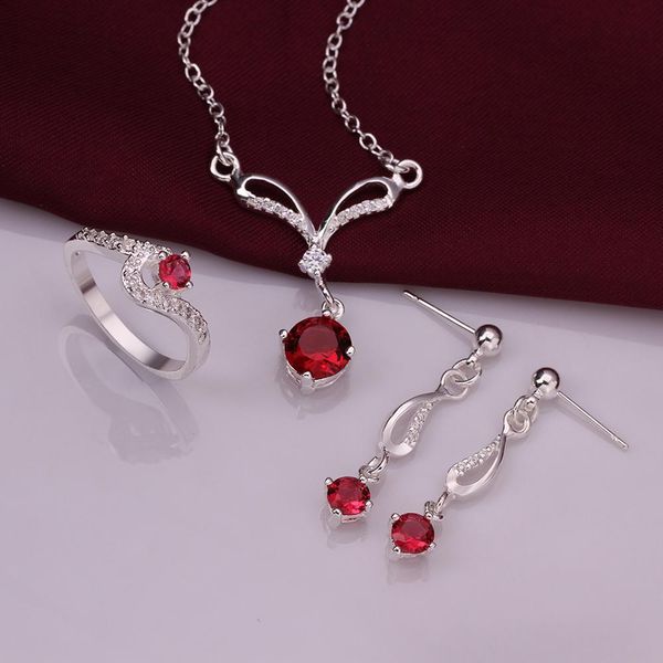 wedding ring 925 sterling silver sparkly red zircon necklace earrings rings jewelry set
wedding ring 925 sterling silver sparkly red zircon necklace earrings rings jewelry set