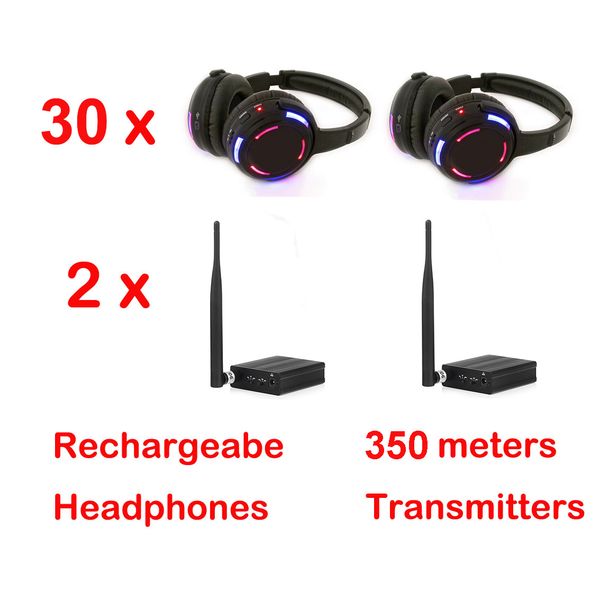 silent disco led sparkling headphones x 30 with 2 channels bargain wireless system - rf wireless for party ipod mp3 dj music
silent disco led sparkling headphones x 30 with 2 channels bargain wireless system - rf wireless for party ipod mp3 dj music