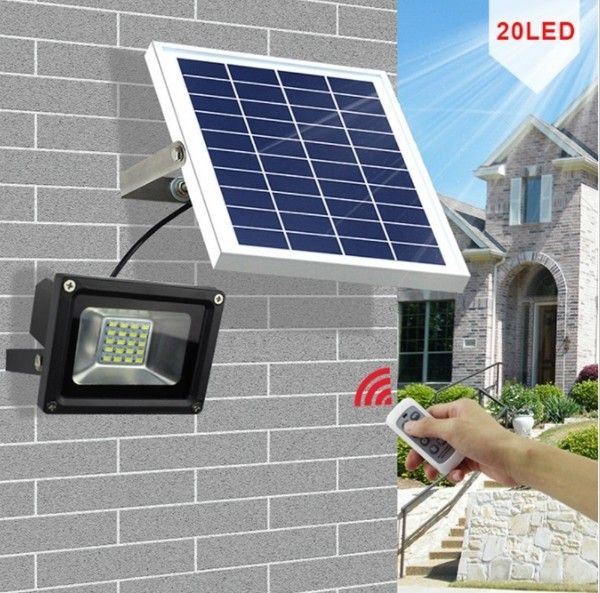 10w 20 Leds Outdoor Waterproof Dimmable Solar Flood Light Street Light For Garden/billboard/patio/swimming Pool/garage Llfa