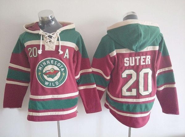 2016 New, Wild Jersey #20 Ryan Suter Red Hoodie 2015 New Mn Wild Mens Ice Hockey Hoodies