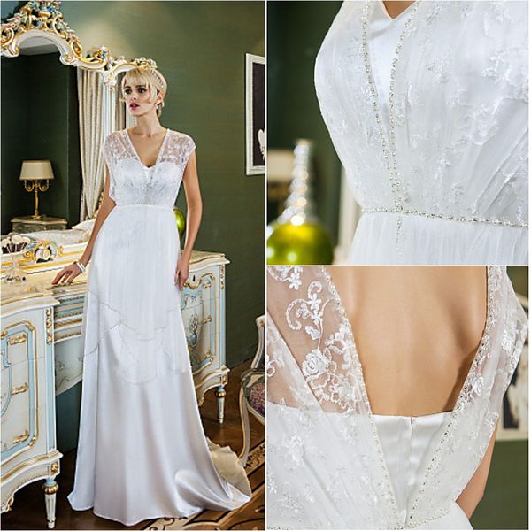 2016 new fashion popular ivory sweep/brush train sweetheart beads tulle/stretch satin sheath outdoor wedding dresses 178, White
2016 new fashion popular ivory sweep/brush train sweetheart beads tulle/stretch satin sheath outdoor wedding dresses 178, White