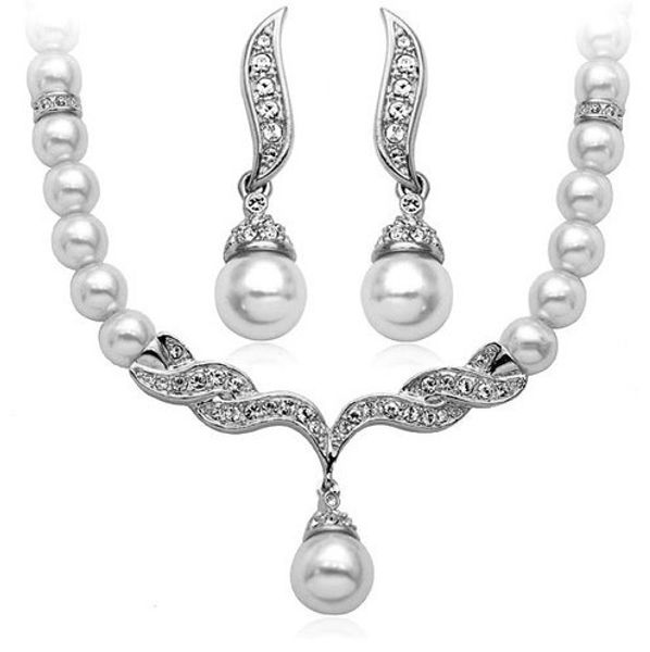 white pearl necklace earrings jewelry set bridal bridesmaid dress accessories crystal jewelry sets 3 colors brand new, Silver
white pearl necklace earrings jewelry set bridal bridesmaid dress accessories crystal jewelry sets 3 colors brand new, Silver