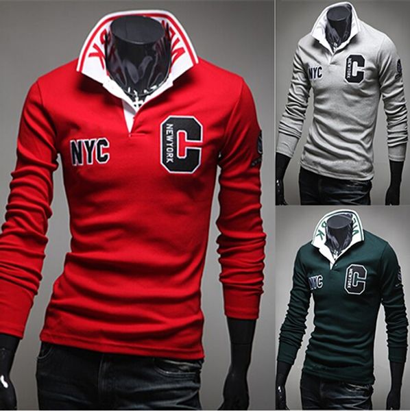 3 Colors Man's T-shirt Long Sleeve T-shirt Male C Letter Printing Poloshirt Size M-2XL
3 Colors Man's T-shirt Long Sleeve T-shirt Male C Letter Printing Poloshirt Size M-2XL