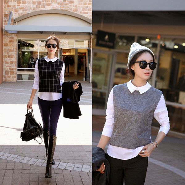 new women slim fit long sleeve checked casual loose shirt blouse, White 
new women slim fit long sleeve checked casual loose shirt blouse, White
