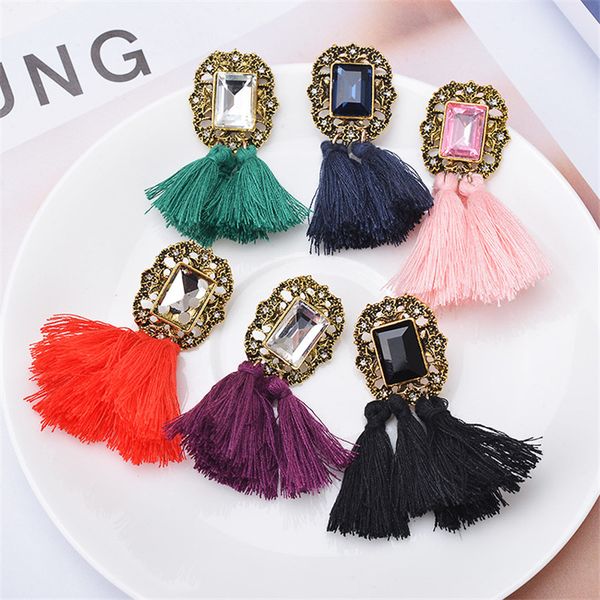 factory price new vintage bronze flower rhiestone earrings for women long tassel fringe dangle drop earring mix colors, Silver
factory price new vintage bronze flower rhiestone earrings for women long tassel fringe dangle drop earring mix colors, Silver