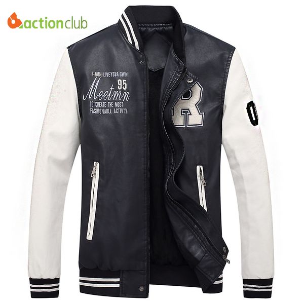 wholesale- actionclub autumn winter pilot leather jackets mens stand collar waterproof embroidery leather coat mens plus size windproof, Black
wholesale- actionclub autumn winter pilot leather jackets mens stand collar waterproof embroidery leather coat mens plus size windproof, Black