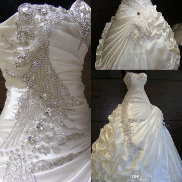 real image crystal bead sequins satin ball gown wedding dresses handmade flower ruffle vintage bridal gowns vestidos new, White
real image crystal bead sequins satin ball gown wedding dresses handmade flower ruffle vintage bridal gowns vestidos new, White