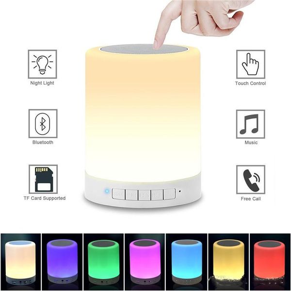 new night light bluetooth speakers portable wireless music speaker smart touch control color led bedside table lamp speakerphone tf card
new night light bluetooth speakers portable wireless music speaker smart touch control color led bedside table lamp speakerphone tf card