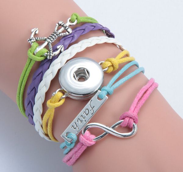 new arrival colorful anchor infinity faith noosa button bracelet alloy pu leater woven handmade snap button bracelet diy jelwery for 18mm, Golden;silver
new arrival colorful anchor infinity faith noosa button bracelet alloy pu leater woven handmade snap button bracelet diy jelwery for 18mm, Golden;silver
