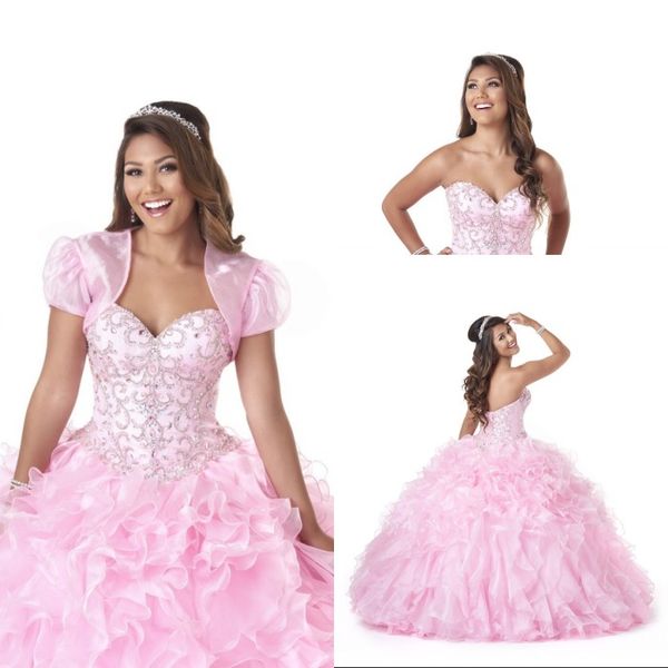 Красивая Бальное Платье Милая Quinceanera Платья Развертки Поезд Органзы Кристалл Бис
Красивая Бальное Платье Милая Quinceanera Платья Развертки Поезд Органзы Кристалл Бис