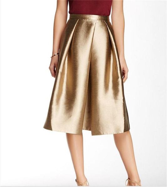 gold knee length satin skirtst with zipper back pleats bust skirtsweep train spring summer wear formal party dresses cocktail gown, Black 
gold knee length satin skirtst with zipper back pleats bust skirtsweep train spring summer wear formal party dresses cocktail gown, Black