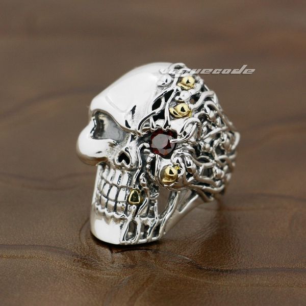 925 sterling silver red cz stone eye skull mens biker ring 8v006 us size 8 to 14 ing, Golden;silver
925 sterling silver red cz stone eye skull mens biker ring 8v006 us size 8 to 14 ing, Golden;silver