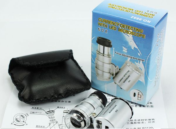 обозначение карманного 60-кратного увеличительного стекла микроскопического оборудования с миниатюрным светодиодным светом уф-детектор денег 
обозначение карманного 60-кратного увеличительного стекла микроскопического оборудования с миниатюрным светодиодным светом уф-детектор денег