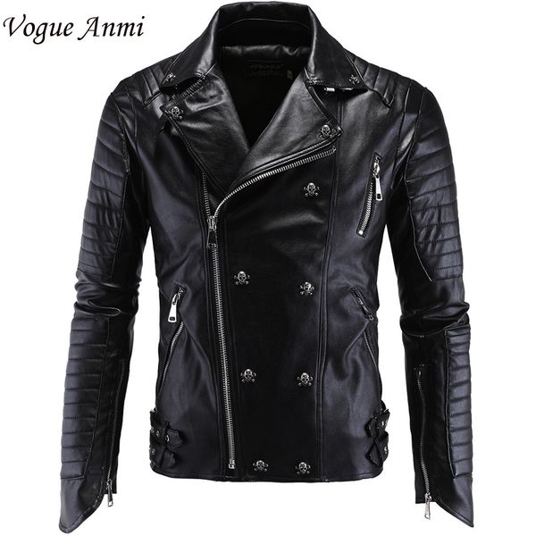 wholesale-vogue anmi.leather jacket men turn-down collar jaqueta de couro masculina pu mens leather jackets skull punk veste cuir homme, Black
wholesale-vogue anmi.leather jacket men turn-down collar jaqueta de couro masculina pu mens leather jackets skull punk veste cuir homme, Black