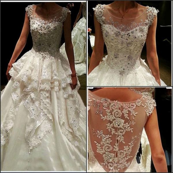 gorgeous lace applqiue bead a-line vintage wedding dresses sheer illusion bateau cap sleeve sheer illusion backless bridal gowns cheap, White
gorgeous lace applqiue bead a-line vintage wedding dresses sheer illusion bateau cap sleeve sheer illusion backless bridal gowns cheap, White