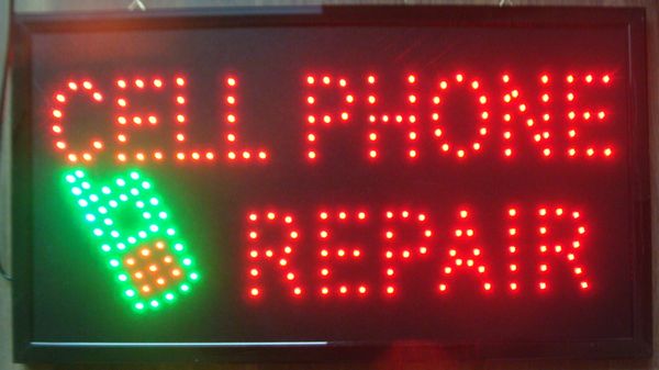 Image of Hot sale ultra bright led neon sign cell phone repair animated neon cell phone repair shop open size 19 x 10 inch