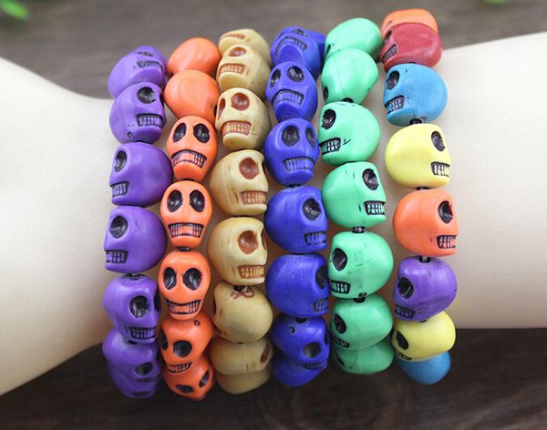 2015 products 20pcs/lot beaded 10mm polymer clay beads skull elastic bracelets for men and women's gift, Black
2015 products 20pcs/lot beaded 10mm polymer clay beads skull elastic bracelets for men and women's gift, Black