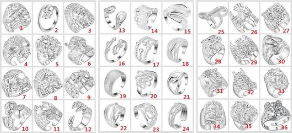 2018 fashion mixed order 36 style 36pcs plated 925 sterling silver skull animal ring can be adjusted opening ring valentine's day gift
2018 fashion mixed order 36 style 36pcs plated 925 sterling silver skull animal ring can be adjusted opening ring valentine's day gift