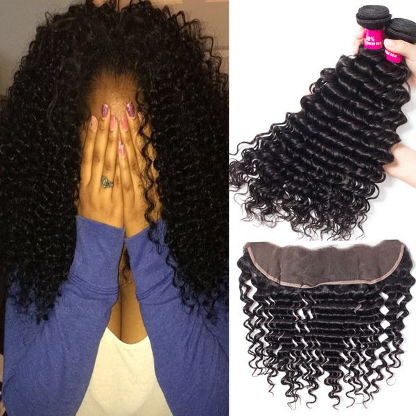 brazilian deep wave lace frontal closure with 3bundles human hair weave 100% unprocessed brazilian peruvian indian human hair extensions, Black;brown
brazilian deep wave lace frontal closure with 3bundles human hair weave 100% unprocessed brazilian peruvian indian human hair extensions, Black;brown