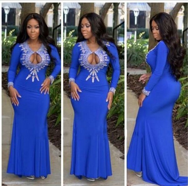 keyhole neck mermaid prom dresses with crystal beads long sleeve formal evening party gowns arabic dubai royal blue women dress, Black
keyhole neck mermaid prom dresses with crystal beads long sleeve formal evening party gowns arabic dubai royal blue women dress, Black
