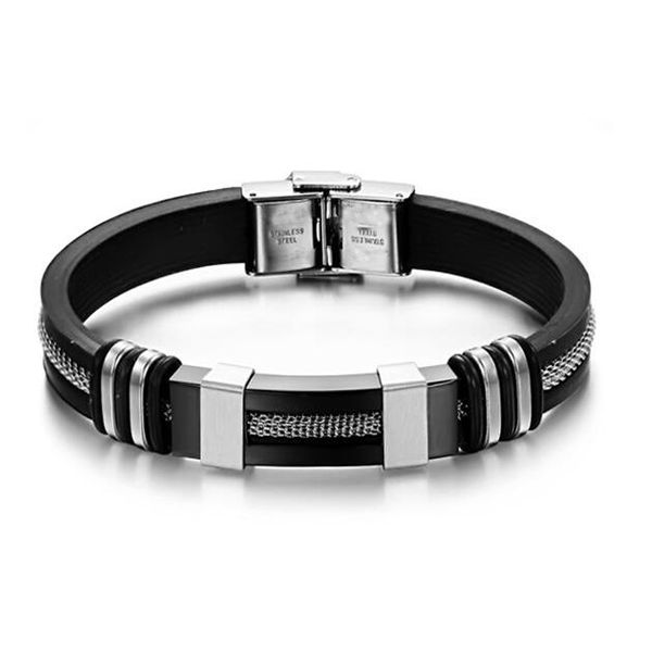 wholesale-new silicone man bangles classical silver and gold stainless steel men jewelry bracelets, White
wholesale-new silicone man bangles classical silver and gold stainless steel men jewelry bracelets, White