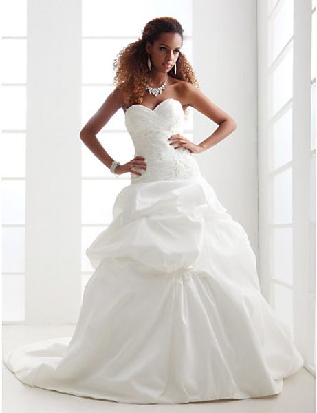 2016 new fashion elegant ball gown ivory chapel train appliques sweetheart satin/taffeta wedding dresses 223, White
2016 new fashion elegant ball gown ivory chapel train appliques sweetheart satin/taffeta wedding dresses 223, White
