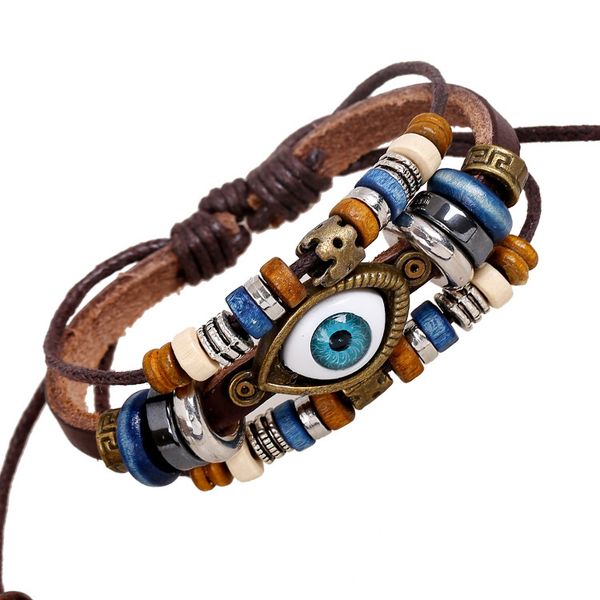 wholesale-yl vintage genuine leather evil eye bracelets for male multi layer beads braclets pulseira de couro masculina good luck jewelry, Black
wholesale-yl vintage genuine leather evil eye bracelets for male multi layer beads braclets pulseira de couro masculina good luck jewelry, Black