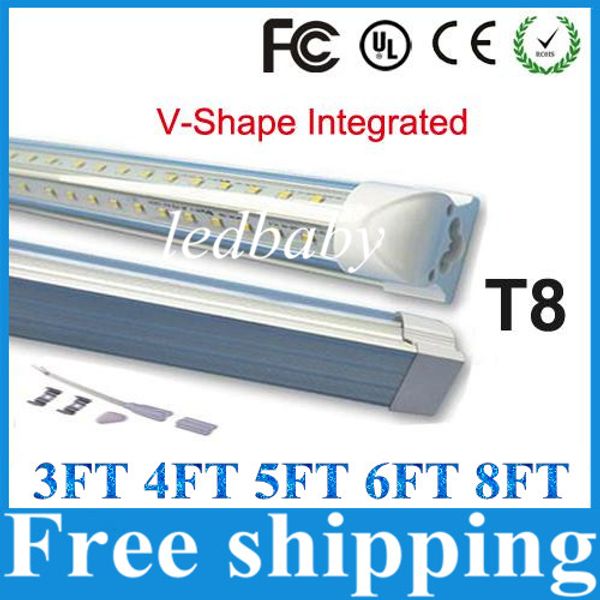 t8 led tube lights 8ft 6ft 5ft 4ft 3ft integrated v-shaped double sides 270º beam angle high bright smd2835 ac85-265v constant current
t8 led tube lights 8ft 6ft 5ft 4ft 3ft integrated v-shaped double sides 270º beam angle high bright smd2835 ac85-265v constant current