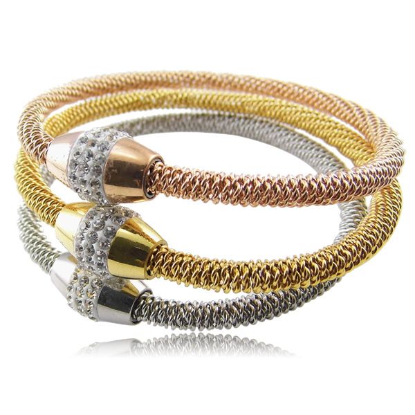 ale style stainless steel cables mesh chain bracelets drill cz clasp women fashion bangle, Black
ale style stainless steel cables mesh chain bracelets drill cz clasp women fashion bangle, Black