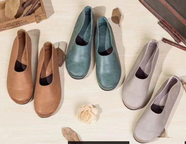 wholesale drop shipping round toe genuine leather women flats vintage quality shoes blue slip one shoes size35-40, Black
wholesale drop shipping round toe genuine leather women flats vintage quality shoes blue slip one shoes size35-40, Black