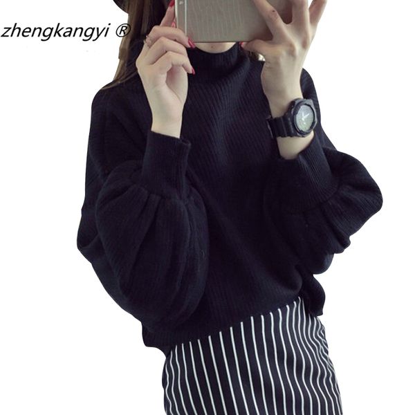 turtleneck women korean sweater wool knitted fashion autumn winter knitted pullover lantern sleeve sweaters and pullovers, White;black
turtleneck women korean sweater wool knitted fashion autumn winter knitted pullover lantern sleeve sweaters and pullovers, White;black