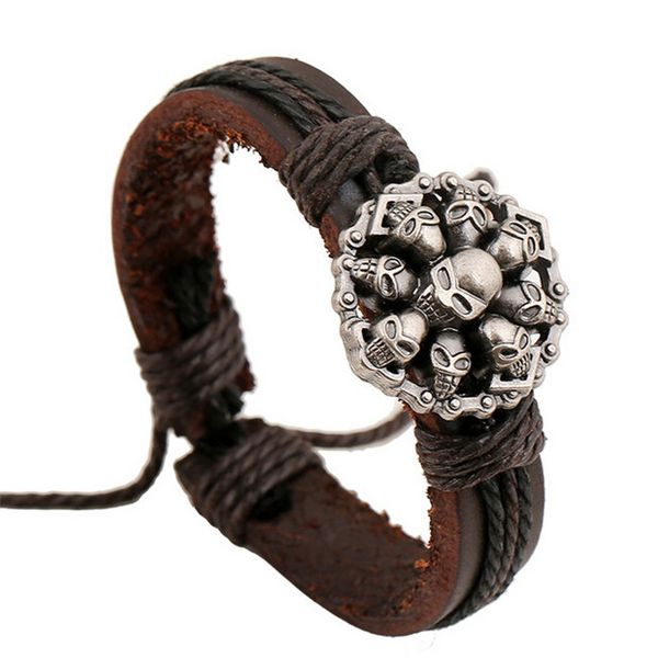 fashion lots skull charms bracelets hemp rope genuine leather bangles adjustable mens women lover jewelry chirstmas gifts k615, Golden;silver
fashion lots skull charms bracelets hemp rope genuine leather bangles adjustable mens women lover jewelry chirstmas gifts k615, Golden;silver