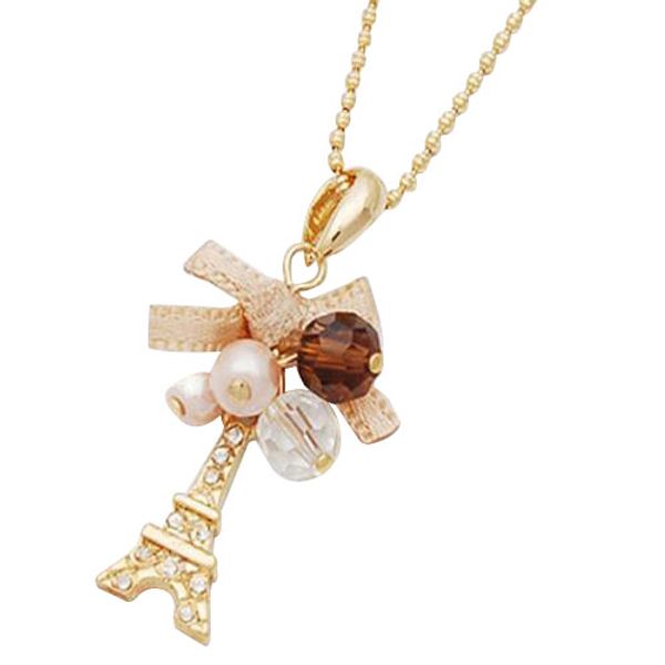 fashion elegant temperament imitation pearl bow tie paris tower necklace sweater chain, Silver
fashion elegant temperament imitation pearl bow tie paris tower necklace sweater chain, Silver