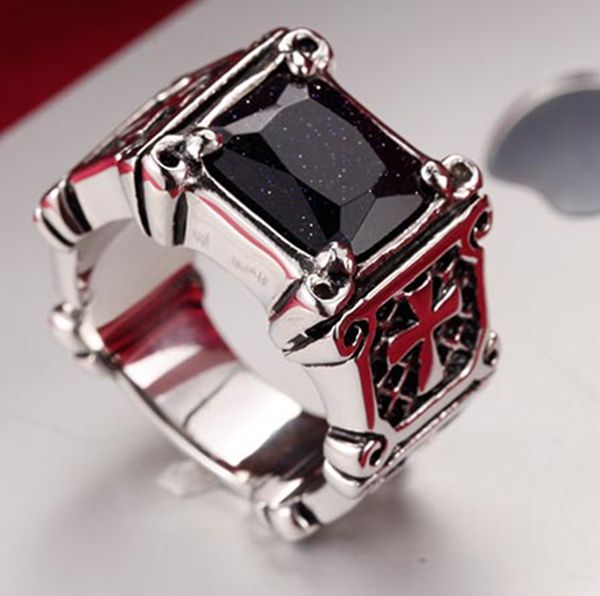 Ruby Male Titanium Antique Silver Male Cross Ring Finger Blue Sand Stone Ring
Ruby Male Titanium Antique Silver Male Cross Ring Finger Blue Sand Stone Ring