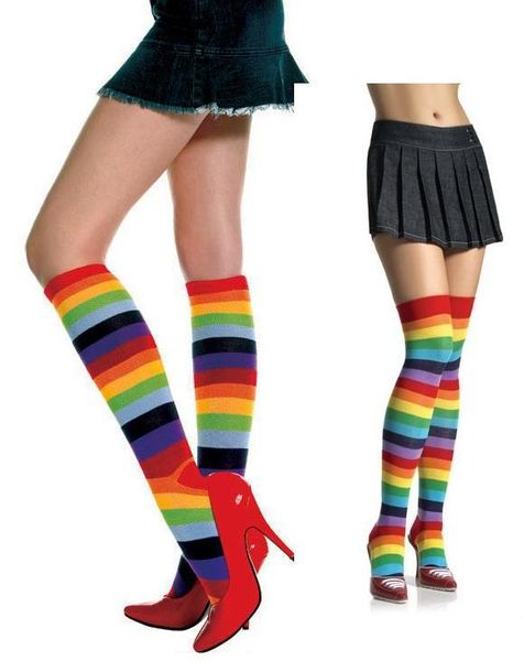 wholesale-women girls ladies soft rainbow candy multi stripe knee high socks, Black;white
wholesale-women girls ladies soft rainbow candy multi stripe knee high socks, Black;white